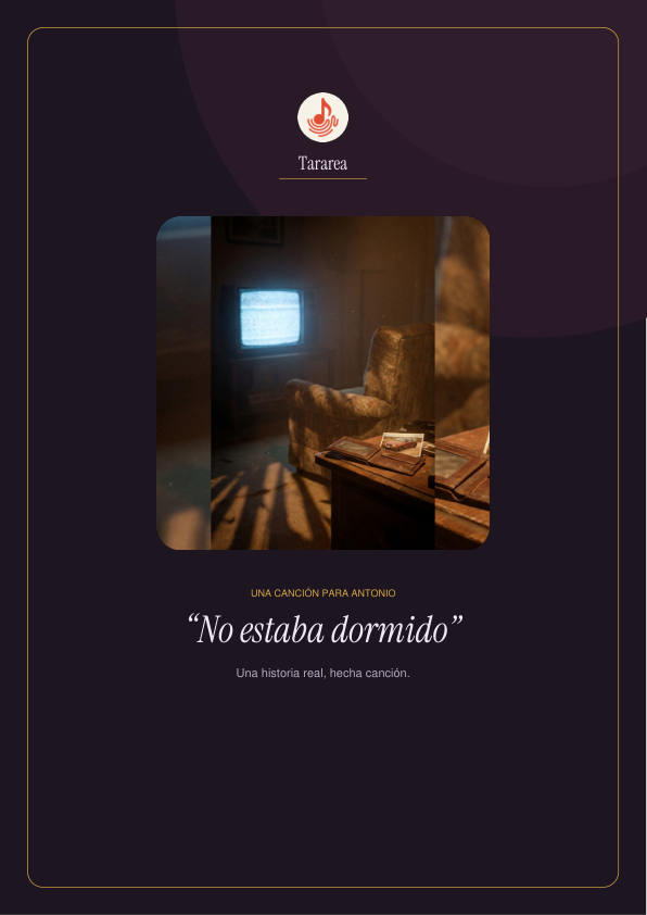 Página 1 del librito de «No estaba dormido»